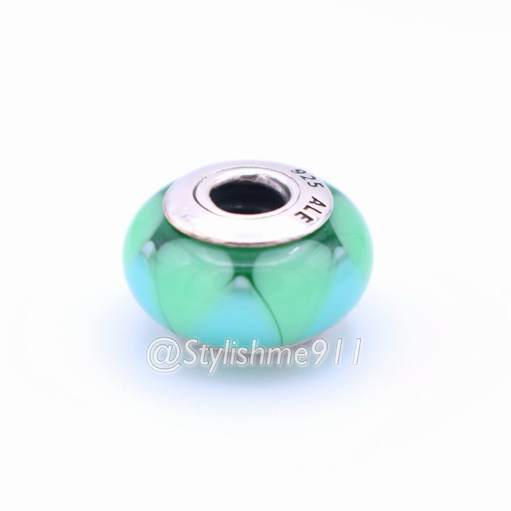 Authentic PANDORA Captivating Green Murano Glass Bead - Picture 7 of 10